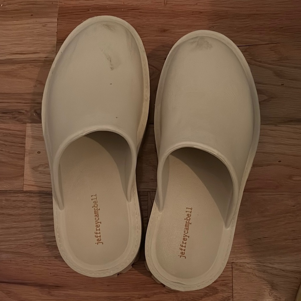 Jeffrey Campbell Off-White Slip-On Mules